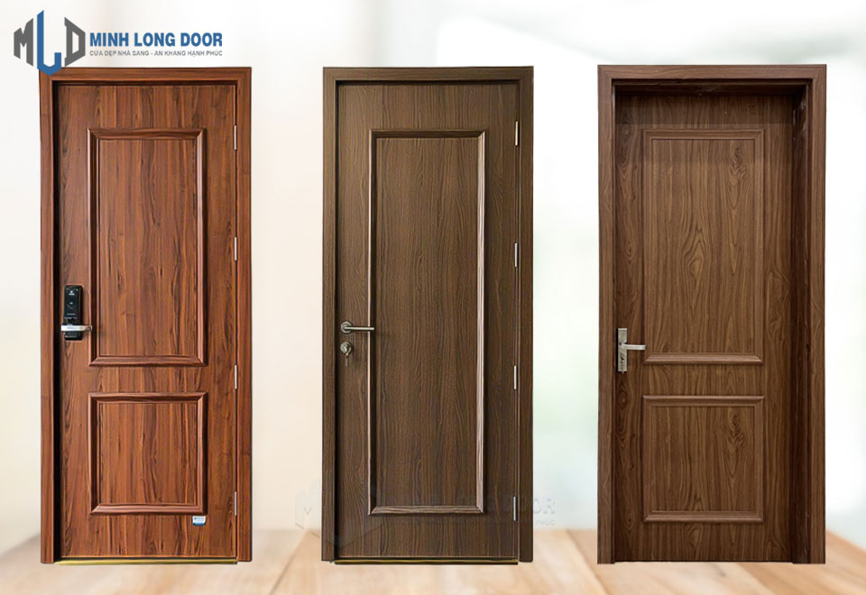 Mẫu cửa composite phào nổi vân gỗ tự nhiên, ấm cúng
