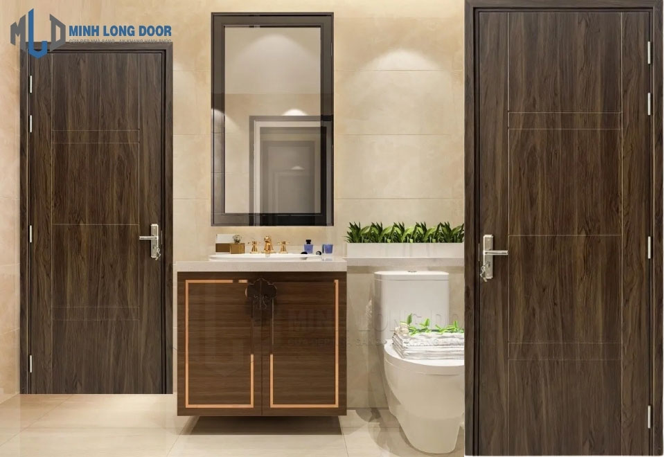 Cửa nhựa composite nhà vệ sinh dễ vệ sinh lau chùi, không bám bẩn