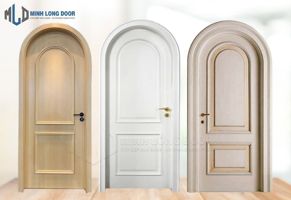 Mẫu cửa vòm composite phào nổi rất phù hợp cho biệt thự sang trọng