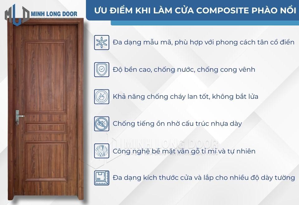 Ưu điểm khi làm cửa composite phào nổi